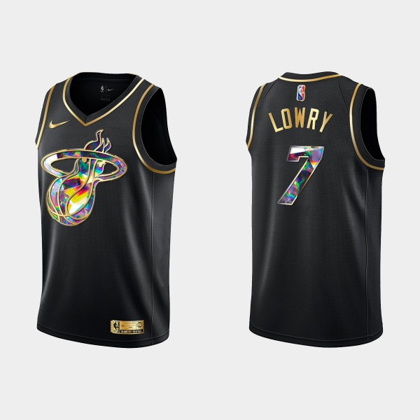 NBA Miami Heat Trikot Kyle Lowry 7 Nike 2021-22 Schwarz Golden Edition 75th Anniversary Diamond Swingman - Herren NBA Miami Heat Trikot Kyle Lowry 7 Nike 2021-22 Schwarz Golden Edition 75th Anniversary Diamond Swingman - Herren